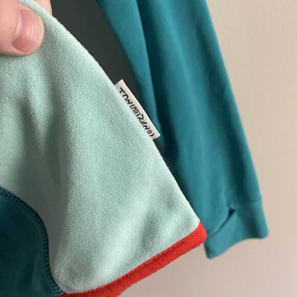 Horseware Ireland Women Sz S Teal Blue/Orange Fleece 1/4 Zip Pullover Top - Picture 4 of 10